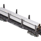 American Flyer 24540 Vintage S New Haven Flatcar w/ 3 Silver Cardboard Pipes VG