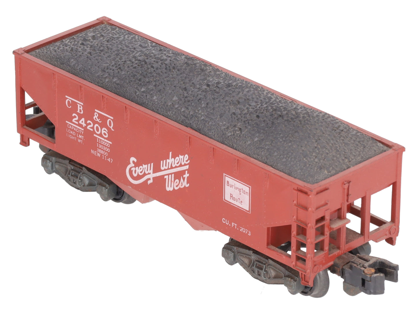 American Flyer 24206 Vintage S Chicago Burlington & Quincy Hopper with Coal Load VG