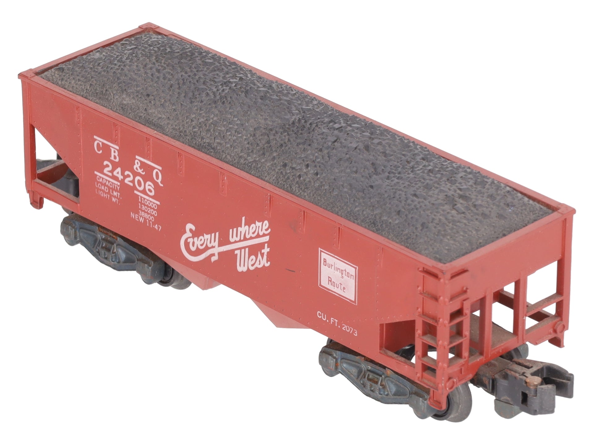 American Flyer 24206 Vintage S Chicago Burlington & Quincy Hopper with Coal Load VG