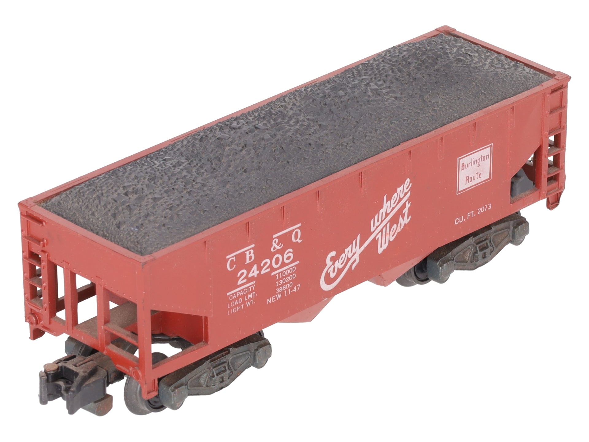American Flyer 24206 Vintage S Chicago Burlington & Quincy Hopper with Coal Load VG