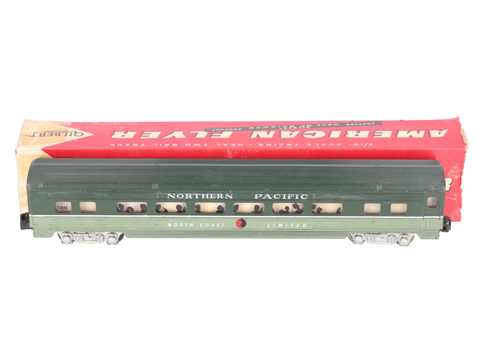 American Flyer 24846 S NP North Coast Limited Streamlined Coach Passenger Car VG/Box