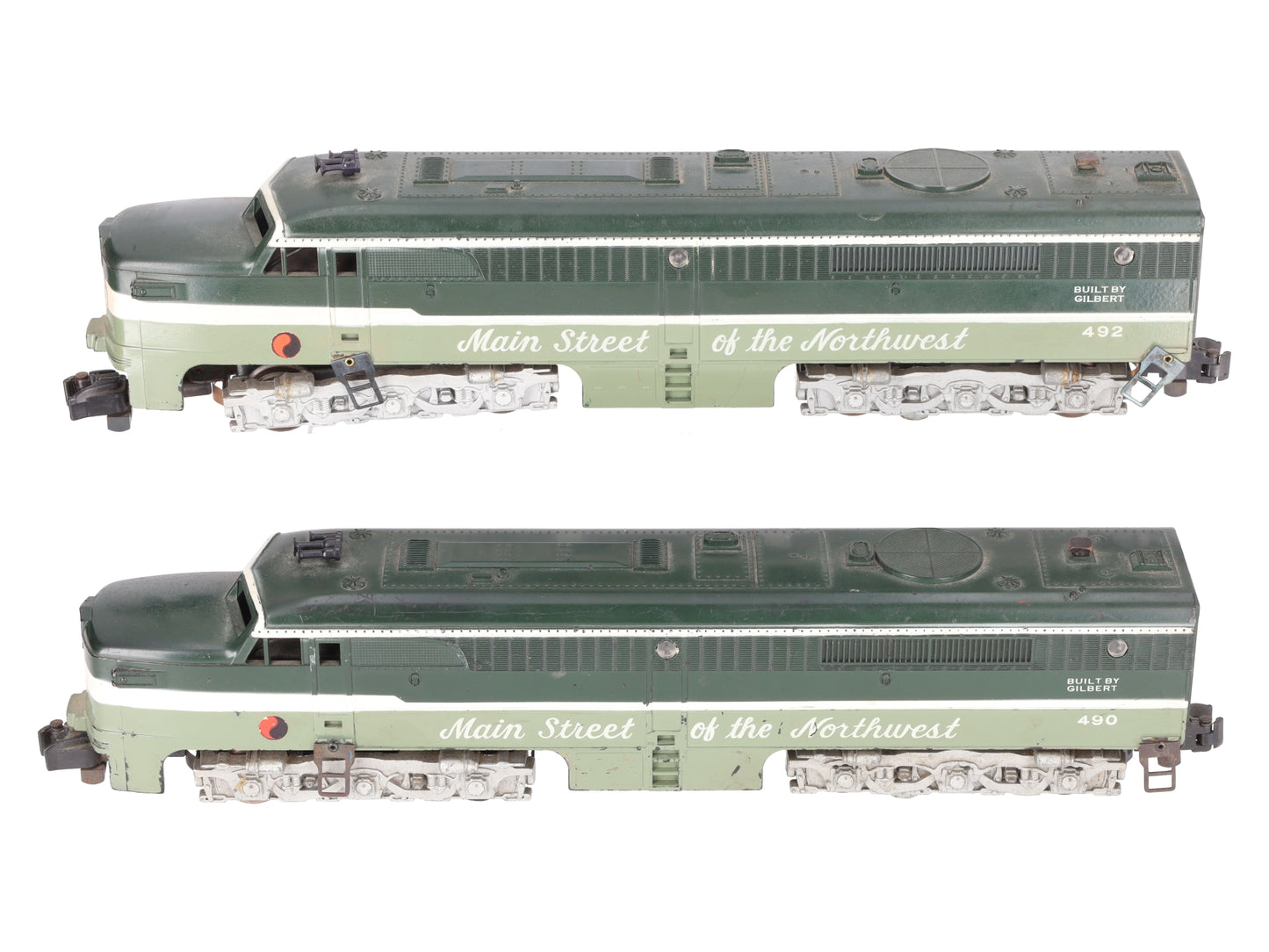 American Flyer 490 Vintage S Northern Pacific AA Diesel Locomotive Set VG