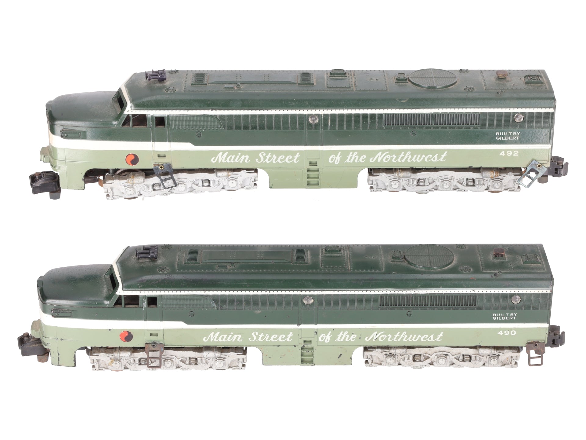 American Flyer 490 Vintage S Northern Pacific AA Diesel Locomotive Set VG