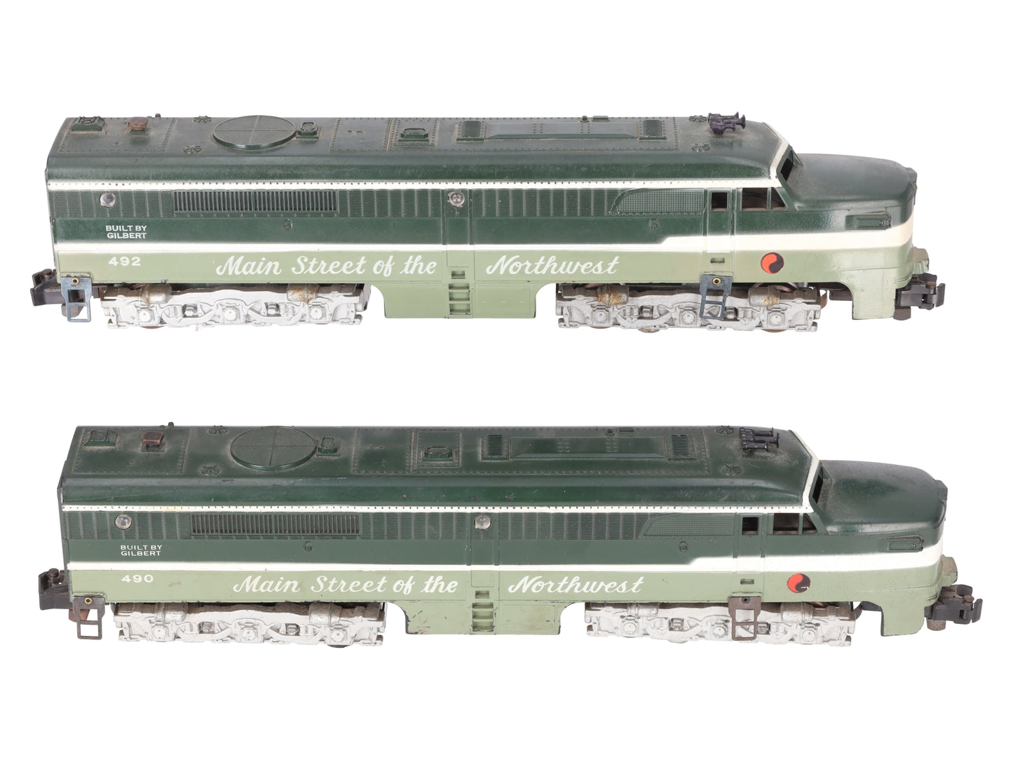 American Flyer 490 Vintage S Northern Pacific AA Diesel Locomotive Set VG