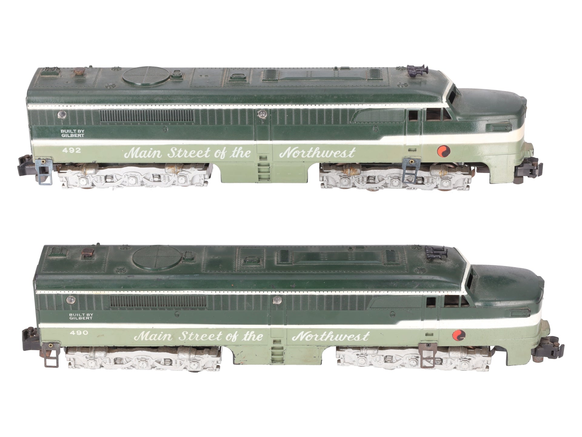 American Flyer 490 Vintage S Northern Pacific AA Diesel Locomotive Set VG