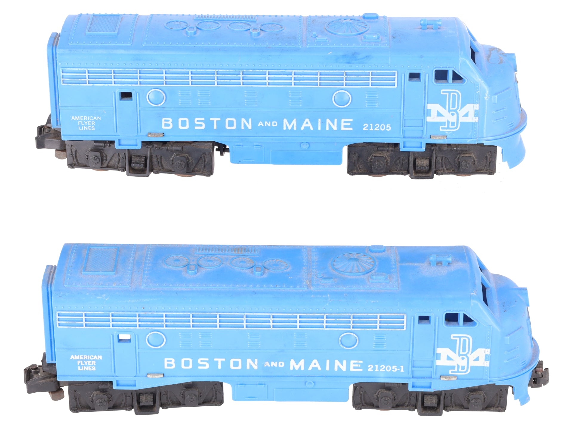 American Flyer 21205/21205-1 Vintage S B&M F9 AA Diesel Locomotive Set VG