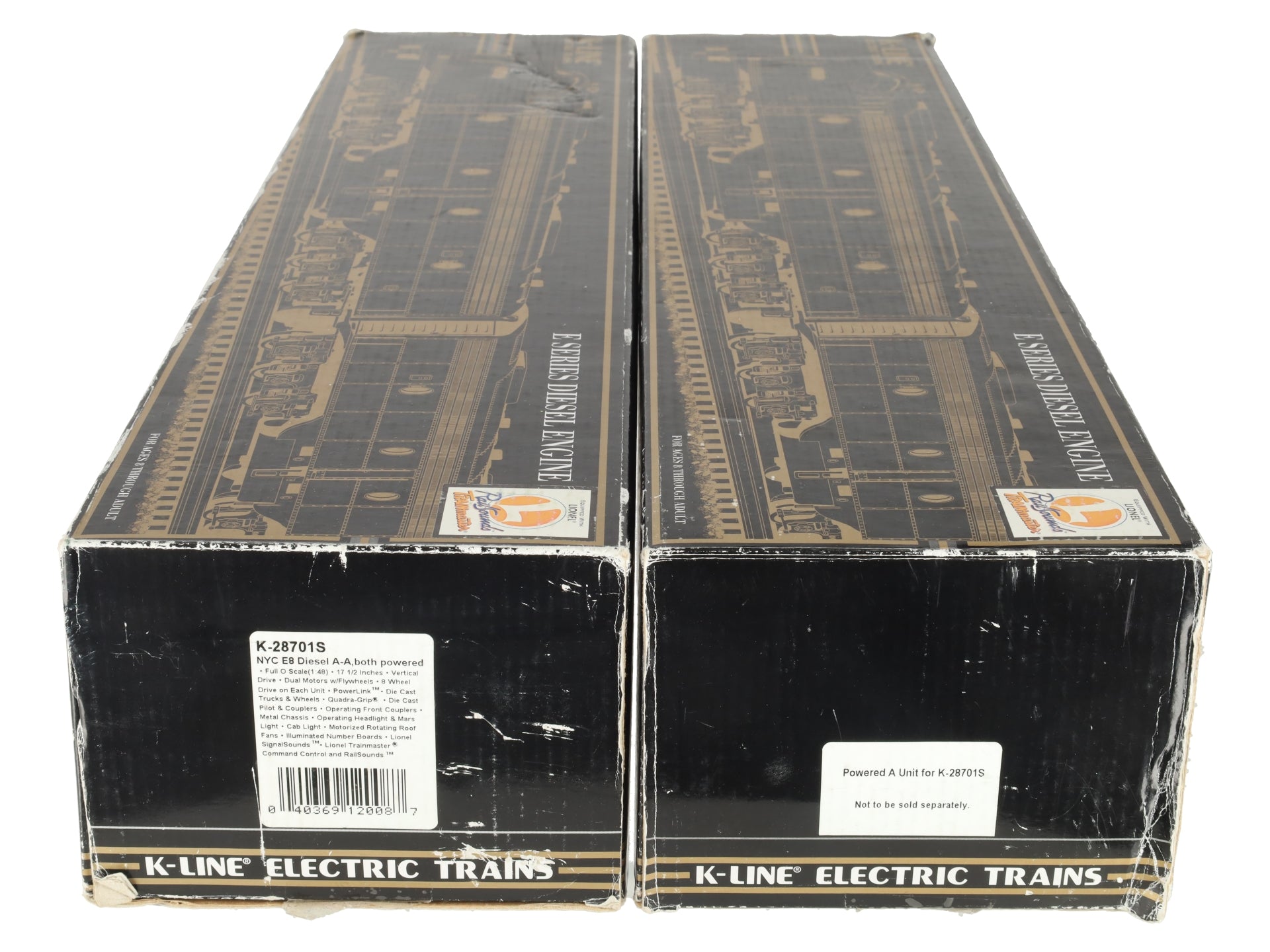 K-Line K28701S O Gauge New York Central E8 AA Diesel Locomotive Set #4046/4049 EX/Box