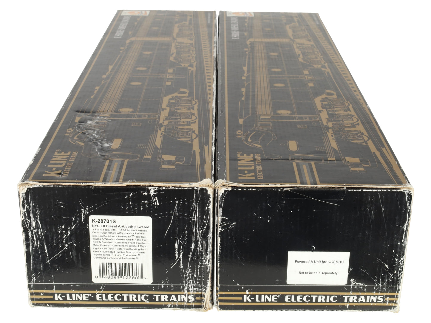 K-Line K28701S O Gauge New York Central E8 AA Diesel Locomotive Set #4046/4049 EX/Box
