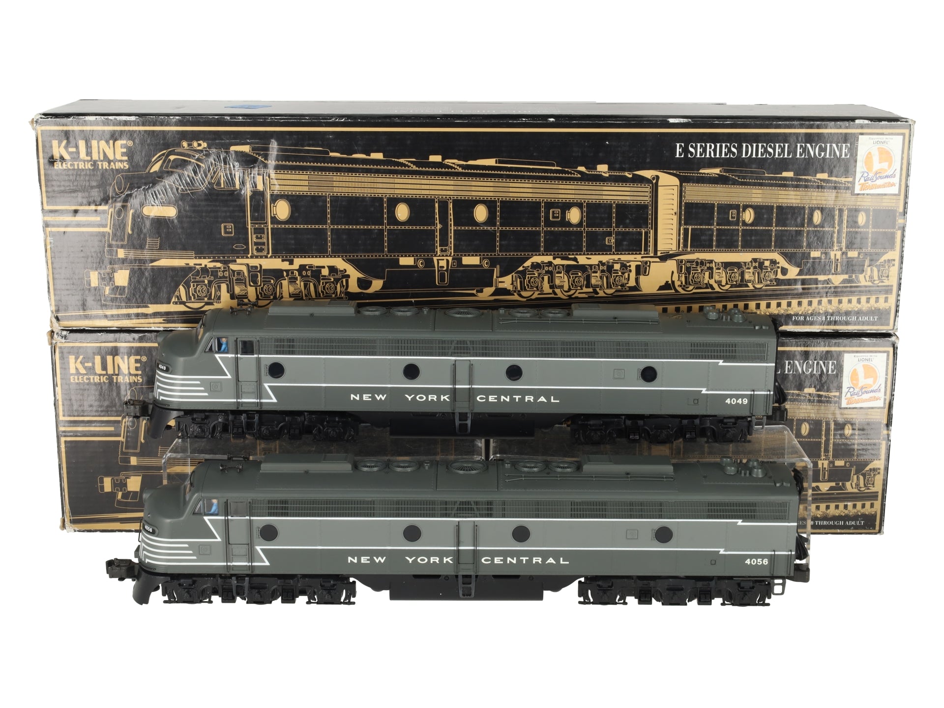 K-Line K28701S O Gauge New York Central E8 AA Diesel Locomotive Set #4046/4049 EX/Box