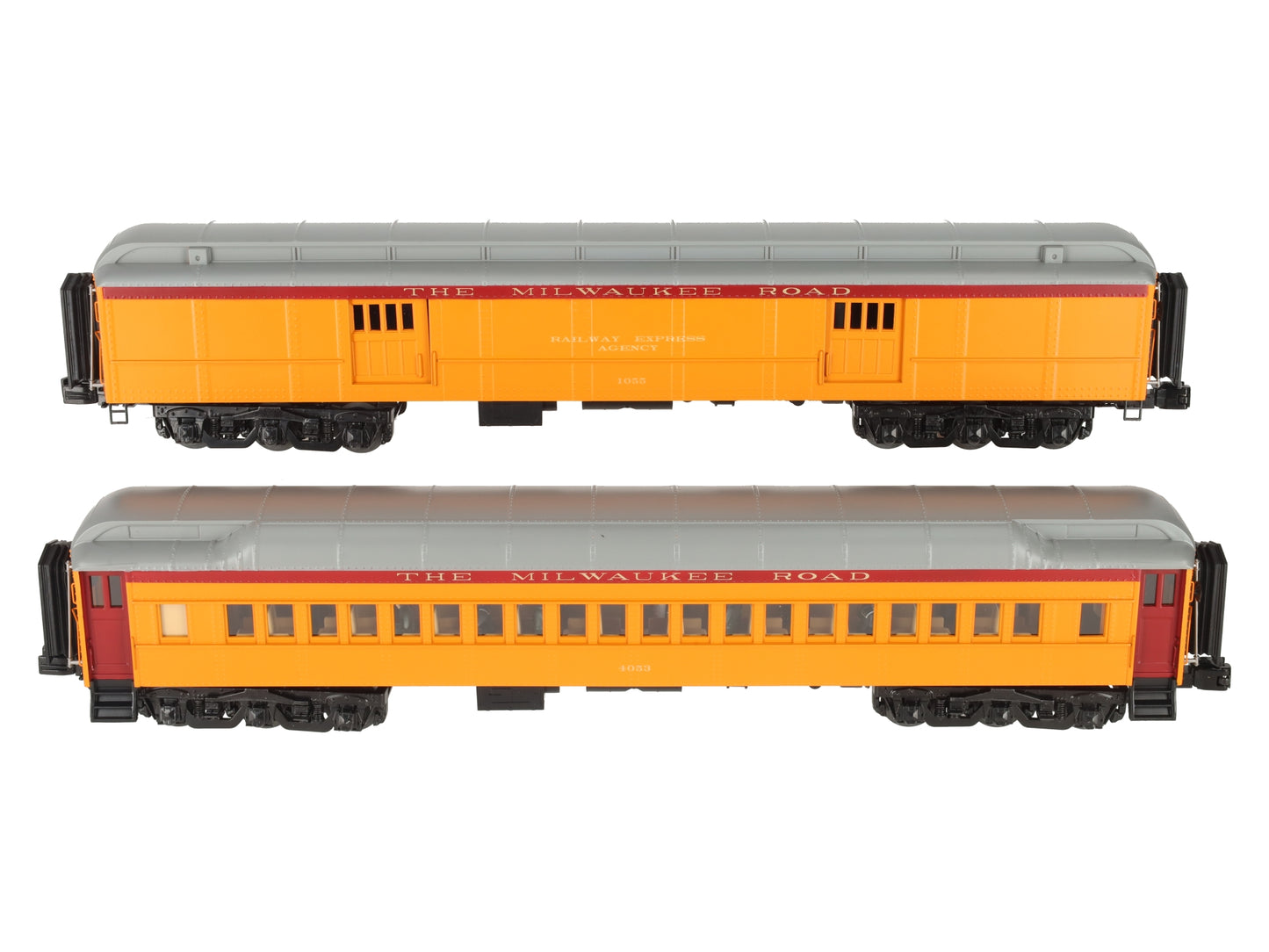 MTH 20-44022 O Milwaukee Road 70' Madison Baggage/Coach Passenger Set (Set of 2)