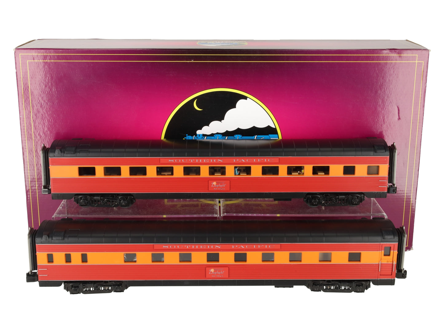 MTH 20-66239 O Southern Pacific 2-Car Streamlined Sleeper/Diner Passenger Set LN/Box