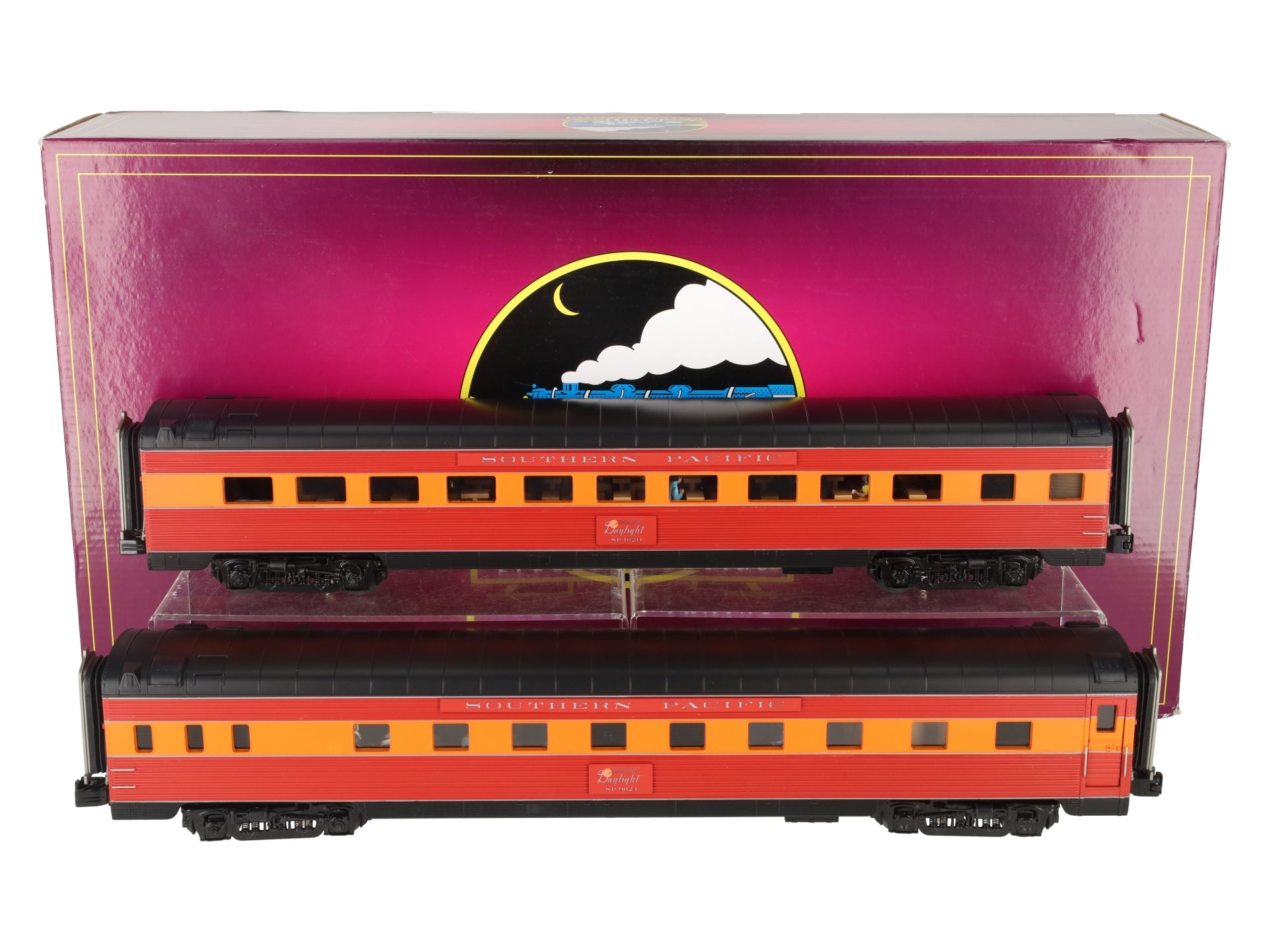 MTH 20-66239 O Southern Pacific 2-Car Streamlined Sleeper/Diner Passenger Set LN/Box