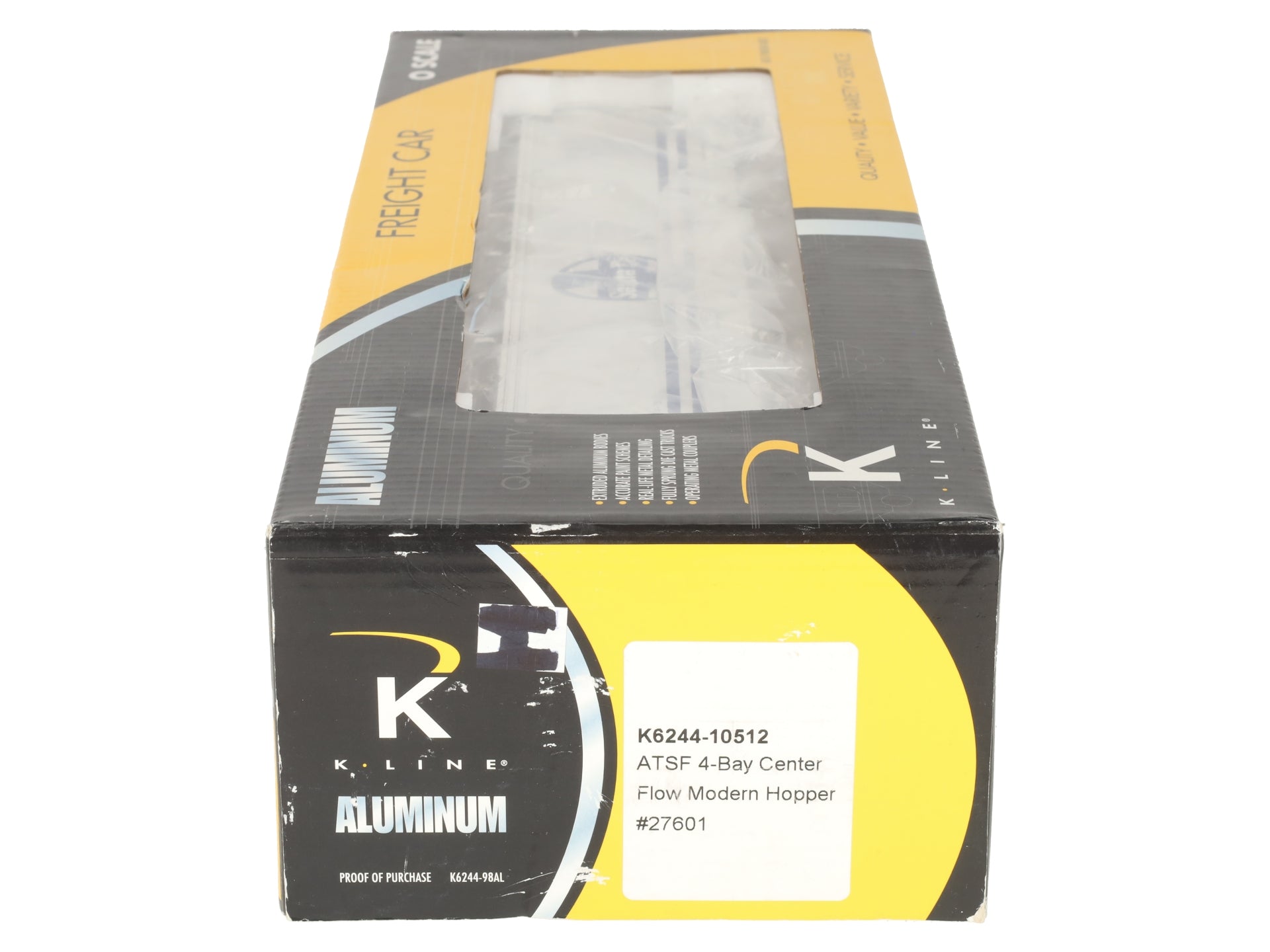 K-Line K6244-10512 O Gauge ATSF 4 Bay Centerflow Hopper #27601 LN/Box