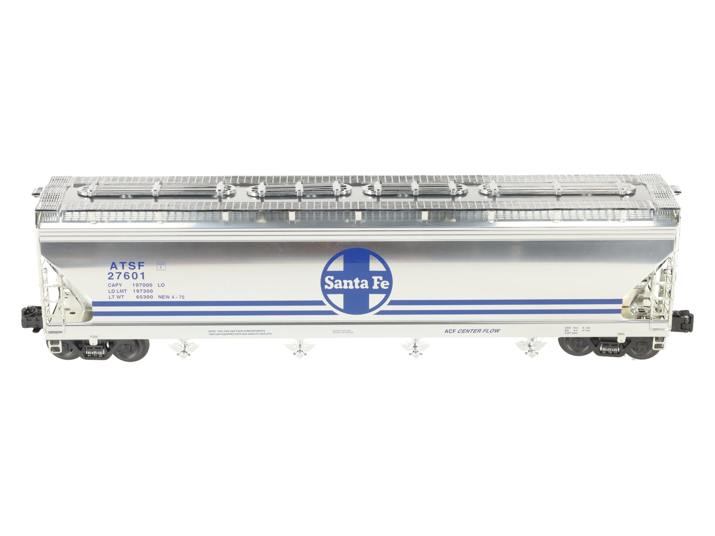 K-Line K6244-10512 O Gauge ATSF 4 Bay Centerflow Hopper #27601 LN/Box
