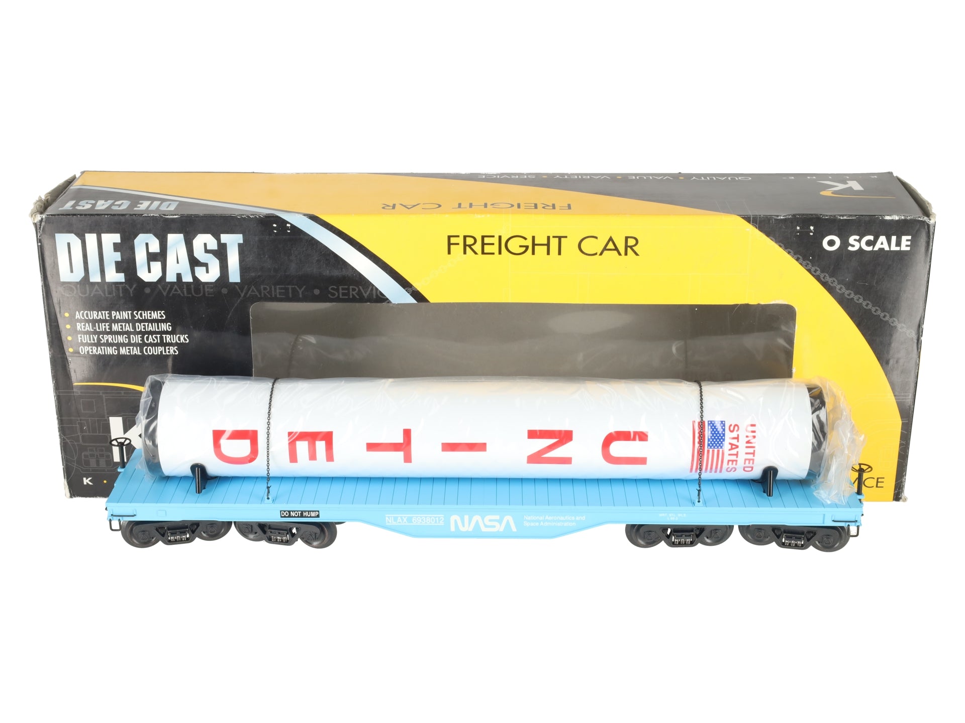 K-Line K693-8012 O Gauge NASA Flatcar with Rocket Load #6938012 LN/Box