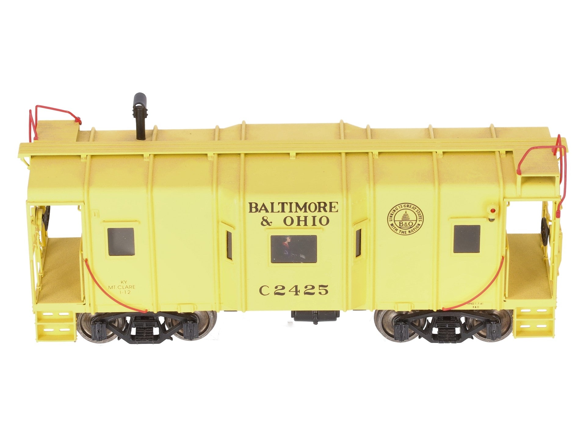 Sunset Models O Scale BRASS B&O I-5 Bay Window Caboose (2-Rail) EX/Box