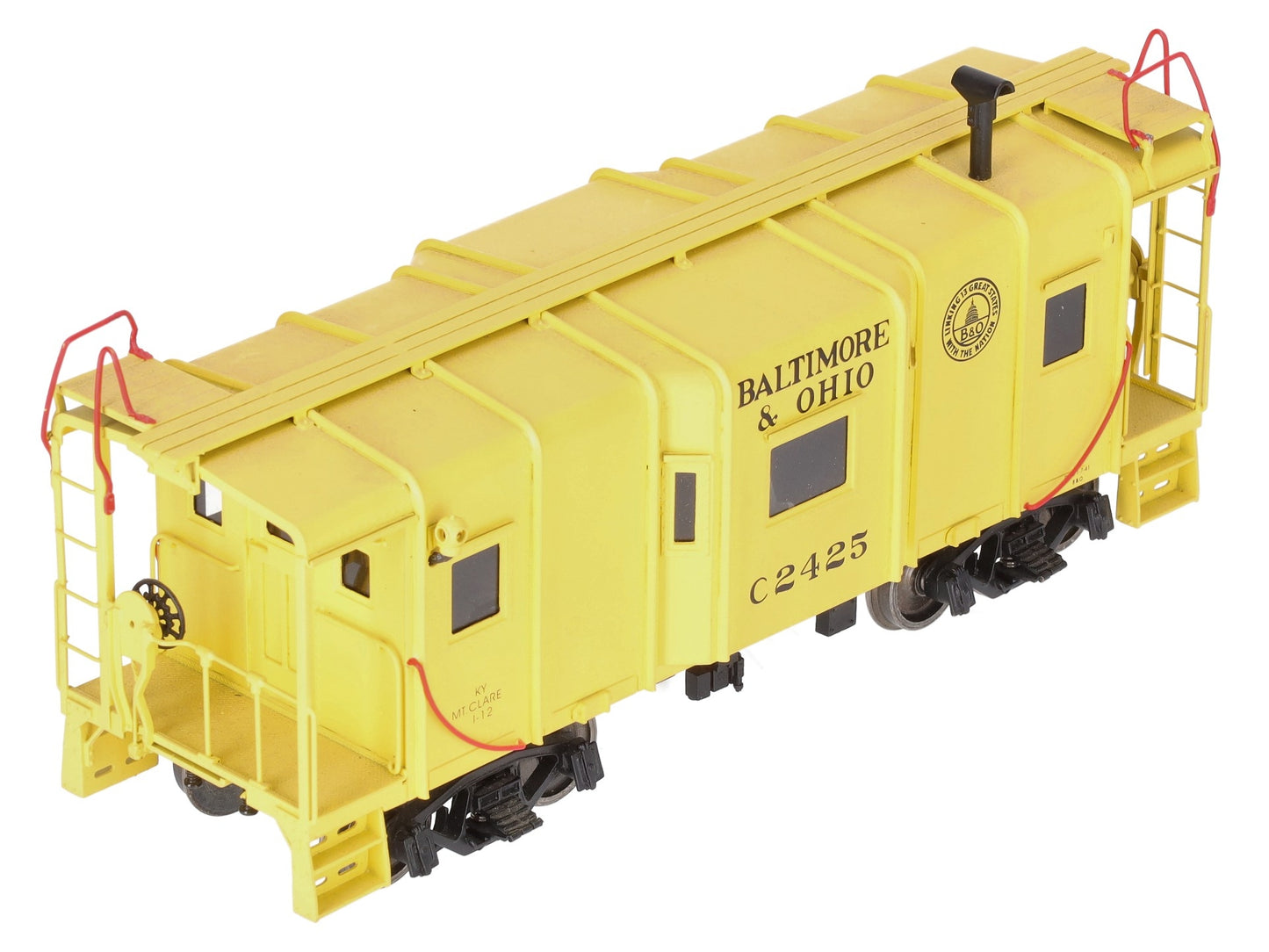 Sunset Models O Scale BRASS B&O I-5 Bay Window Caboose (2-Rail) EX/Box