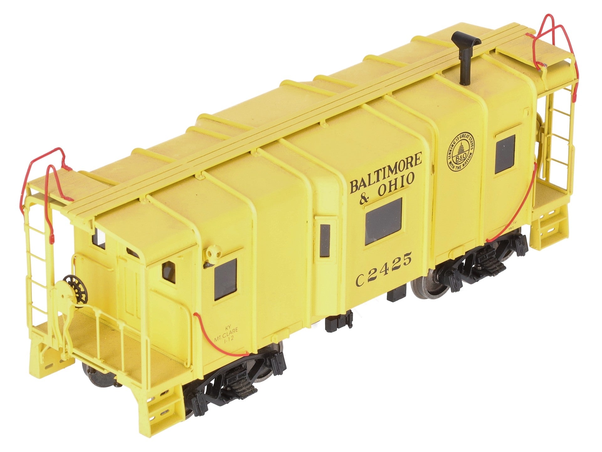 Sunset Models O Scale BRASS B&O I-5 Bay Window Caboose (2-Rail) EX/Box