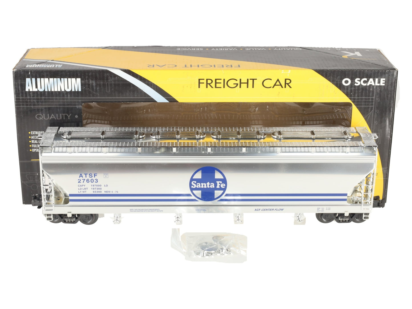 K-Line K6244-10515 O Gauge ATSF 4-Bay CenterFlow Hopper Car #27603 LN/Box