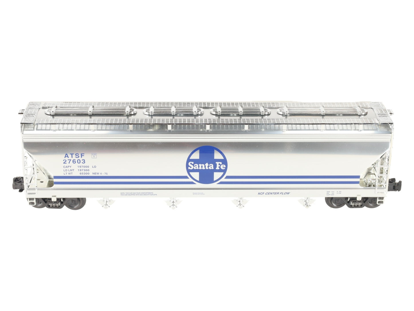 K-Line K6244-10515 O Gauge ATSF 4-Bay CenterFlow Hopper Car #27603 LN/Box