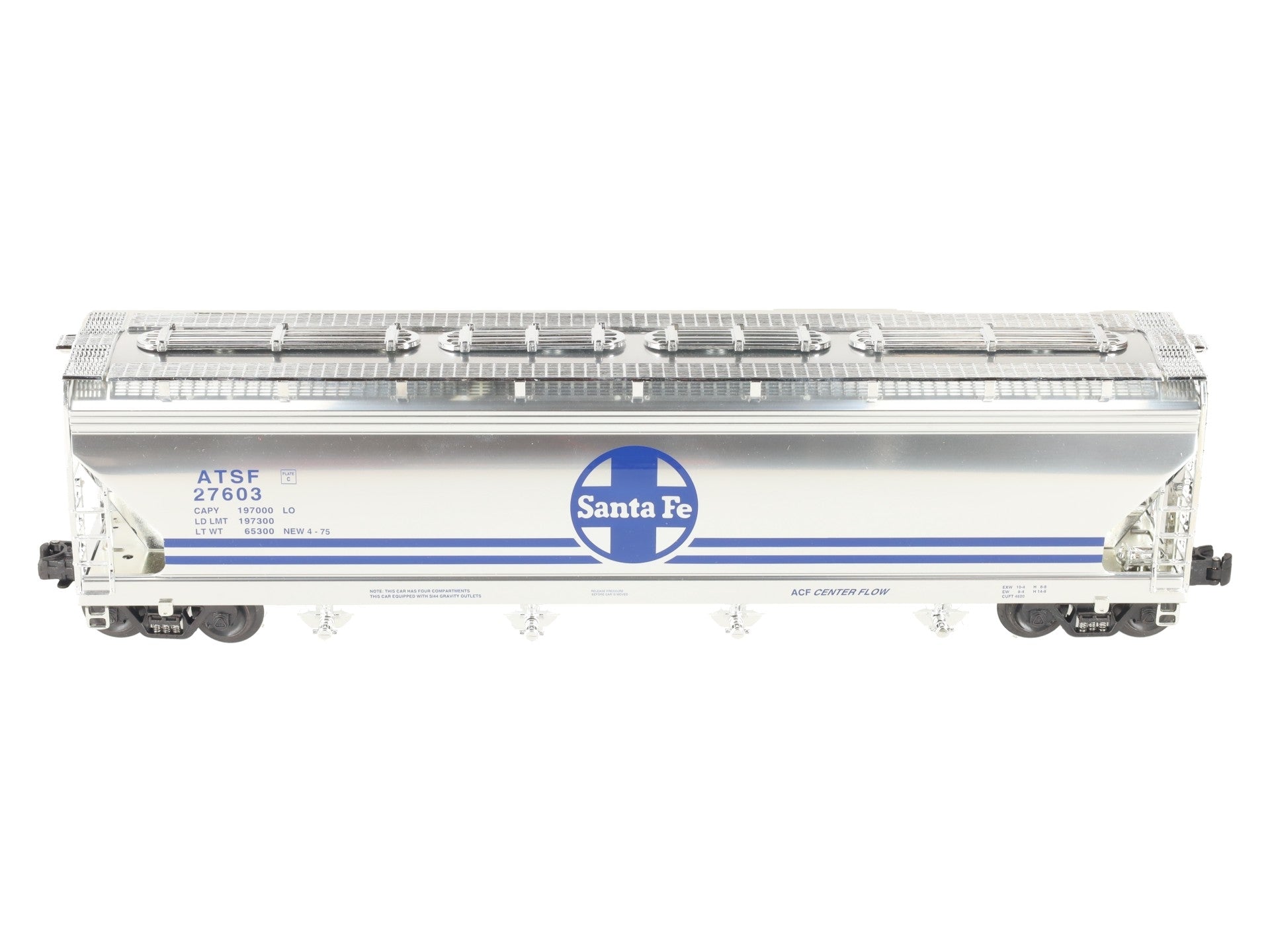 K-Line K6244-10515 O Gauge ATSF 4-Bay CenterFlow Hopper Car #27603 LN/Box