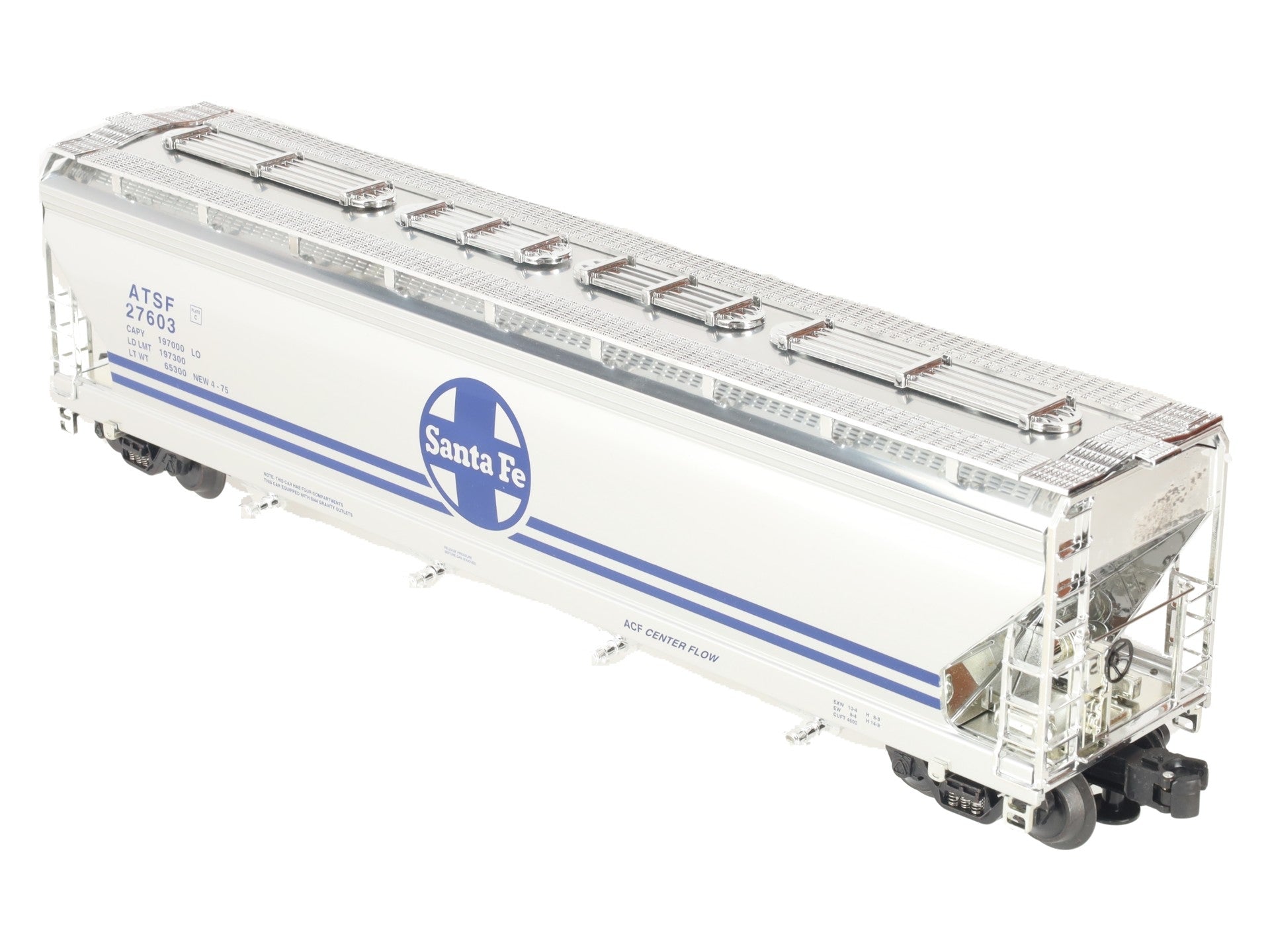 K-Line K6244-10515 O Gauge ATSF 4-Bay CenterFlow Hopper Car #27603 LN/Box