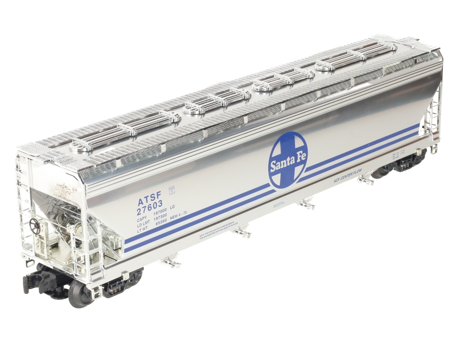 K-Line K6244-10515 O Gauge ATSF 4-Bay CenterFlow Hopper Car #27603 LN/Box