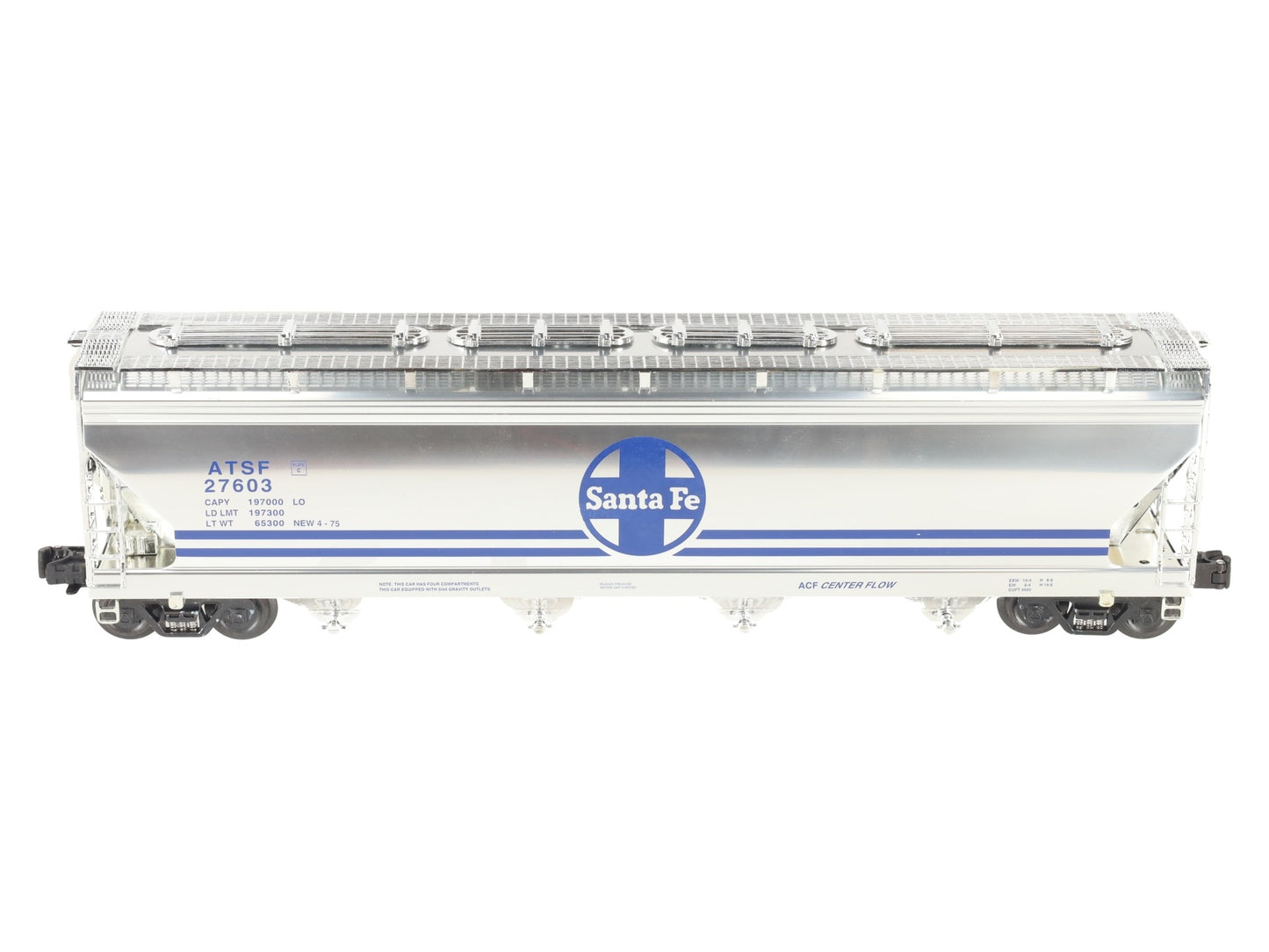 K-Line K6244-10515 O Gauge ATSF 4-Bay CenterFlow Hopper Car #27603 LN/Box