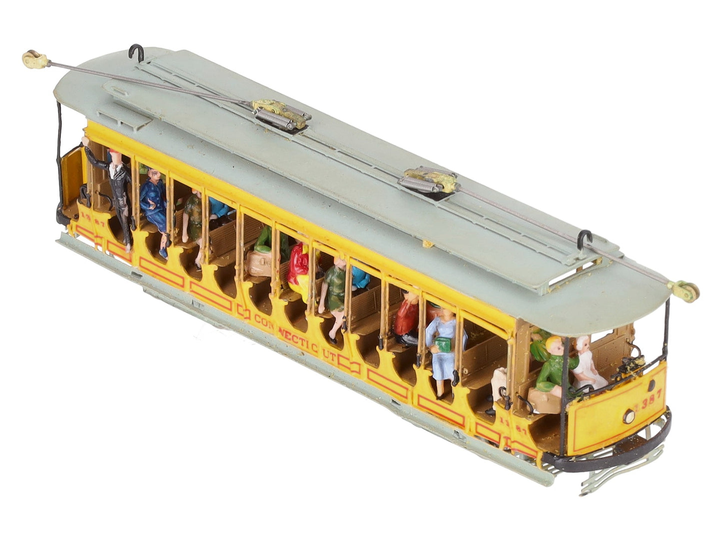 Model Traction Supply HO BRASS Powered Custom Connecticut 14 Bench Open Trolley/Box
