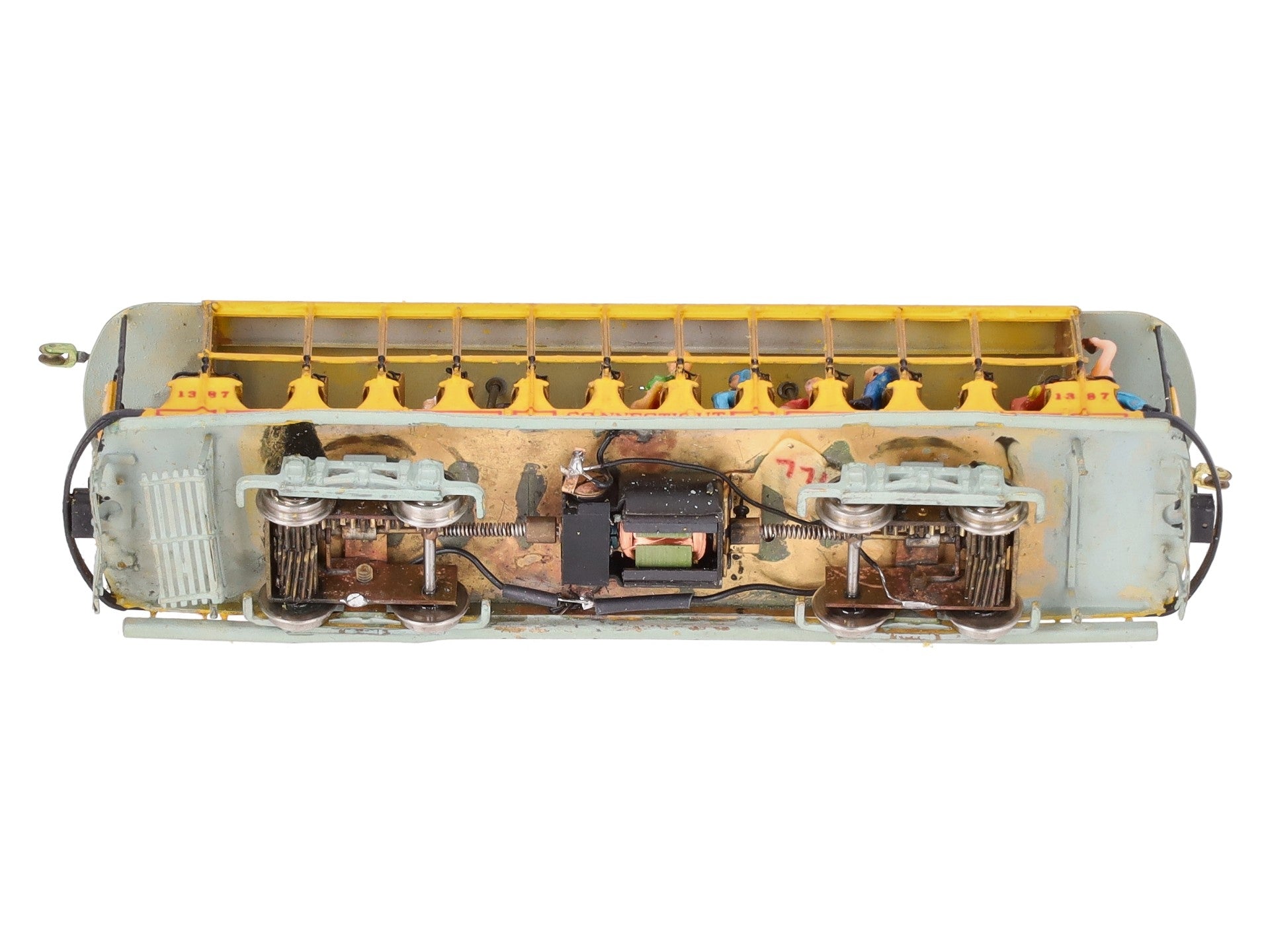 Model Traction Supply HO BRASS Powered Custom Connecticut 14 Bench Open Trolley/Box