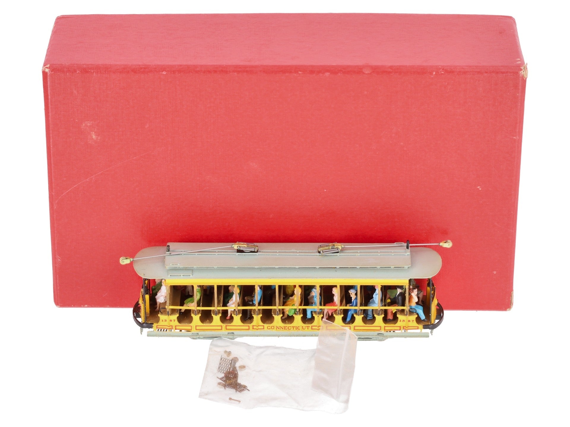 Model Traction Supply HO BRASS Powered Custom Connecticut 14 Bench Open Trolley/Box