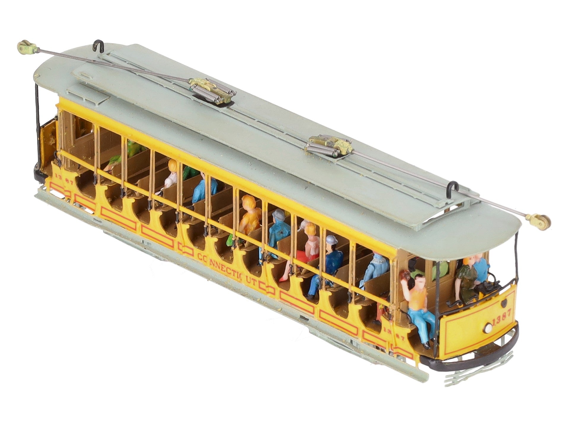 Model Traction Supply HO BRASS Powered Custom Connecticut 14 Bench Open Trolley/Box