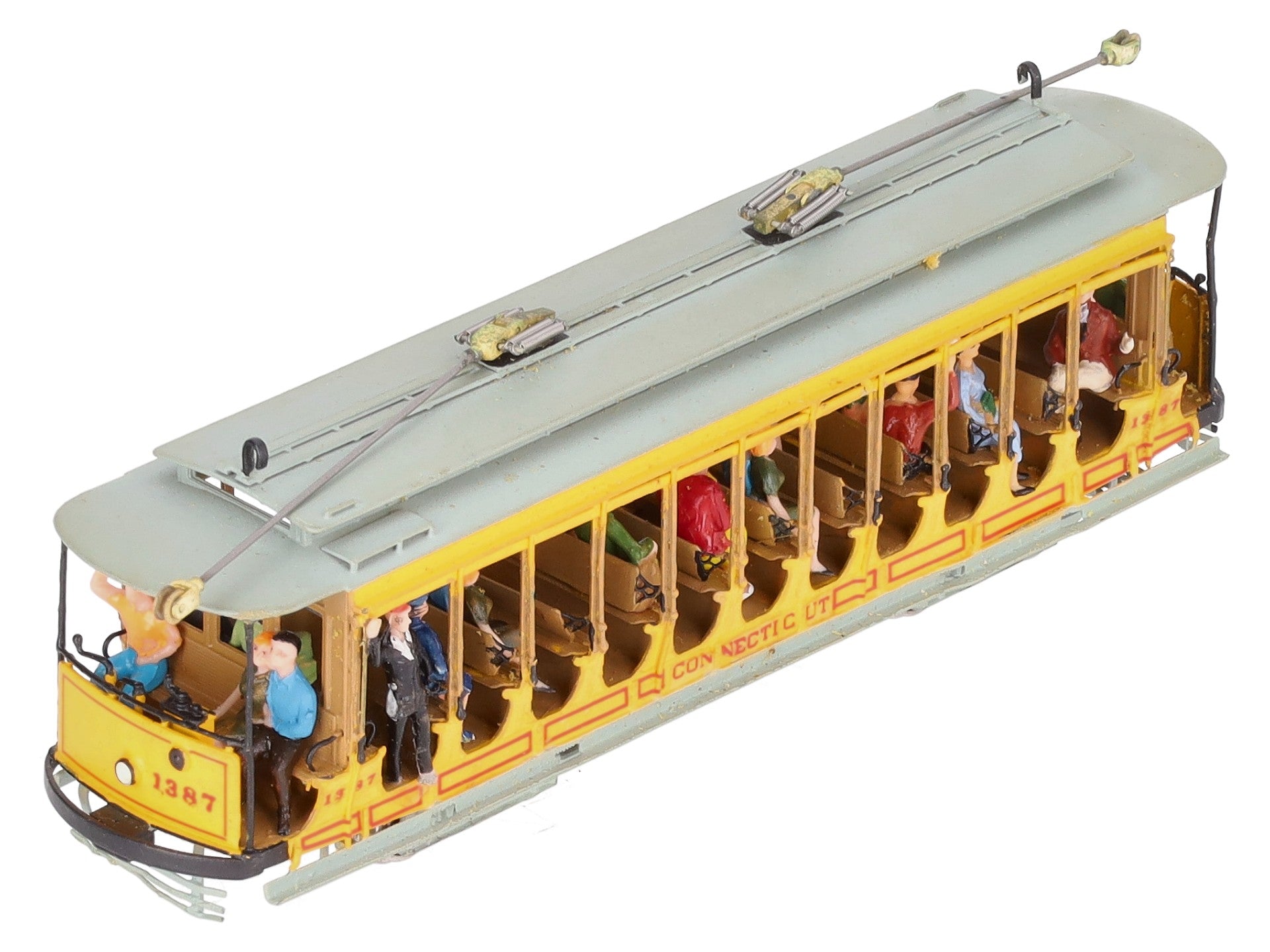 Model Traction Supply HO BRASS Powered Custom Connecticut 14 Bench Open Trolley/Box