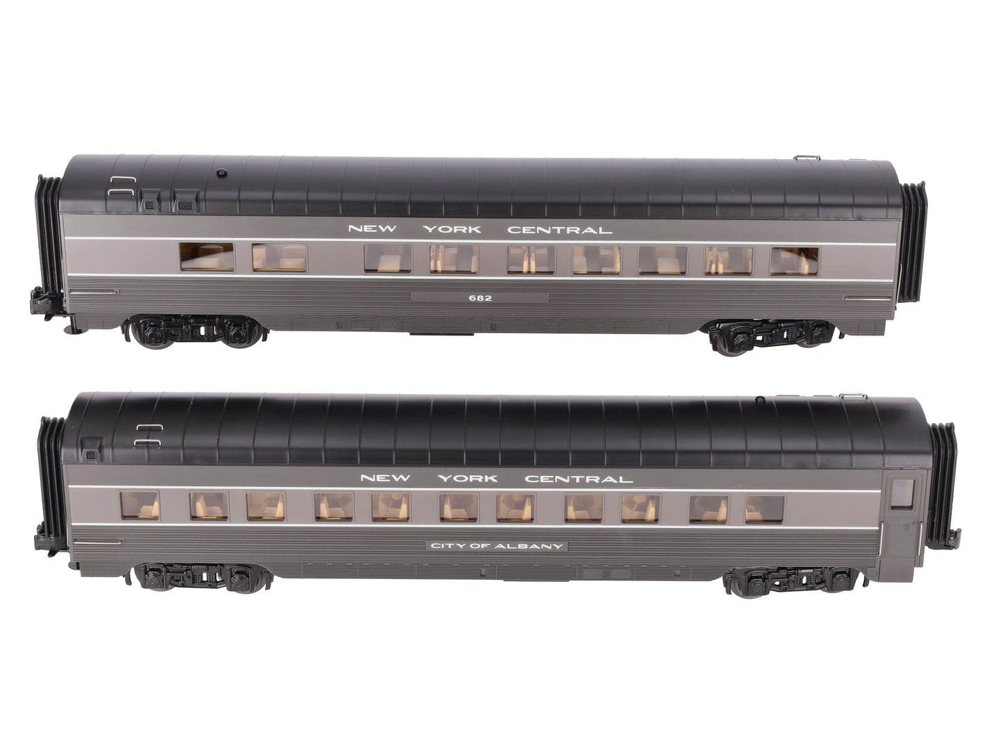 MTH 30-68245 O Gauge NYC 2-Car 60' Streamlined Sleeper/Diner Passenger Set LN/Box