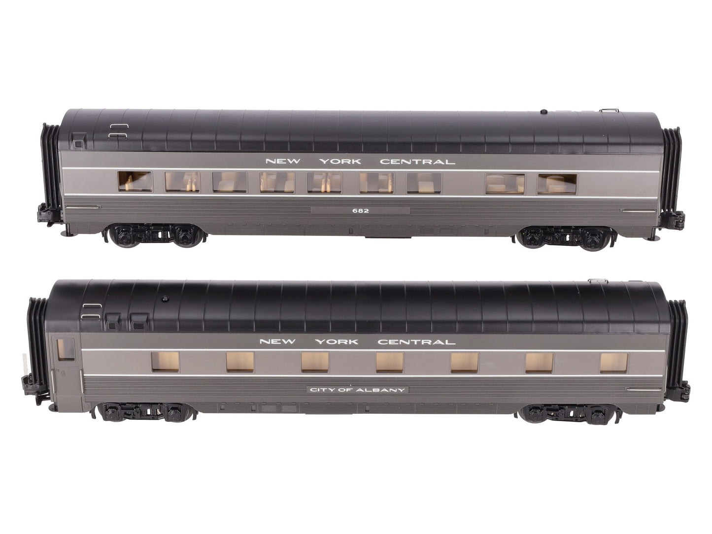 MTH 30-68245 O Gauge NYC 2-Car 60' Streamlined Sleeper/Diner Passenger Set LN/Box