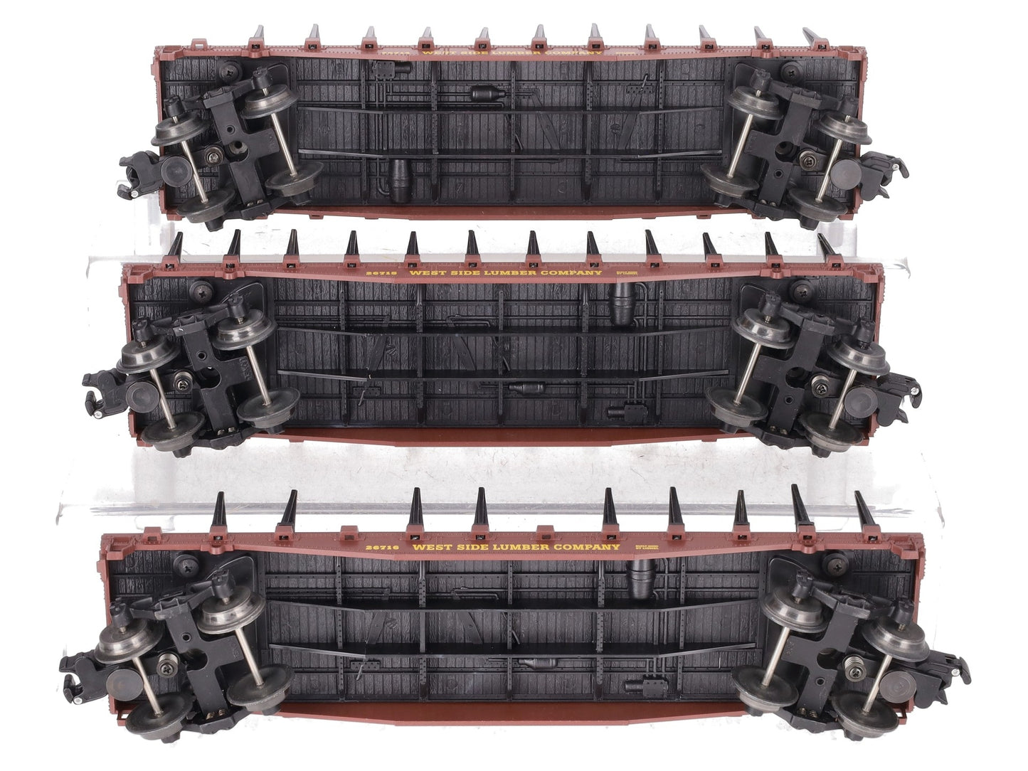 Lionel 6-26713 O Gauge Western Maryland 3-Car Standard Flatcars w/Log Loads Set EX/Box
