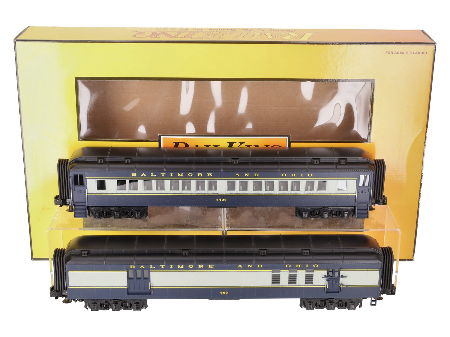 MTH 30-2707P O B&O Coach & Baggage Passenger Car Set LN/Box