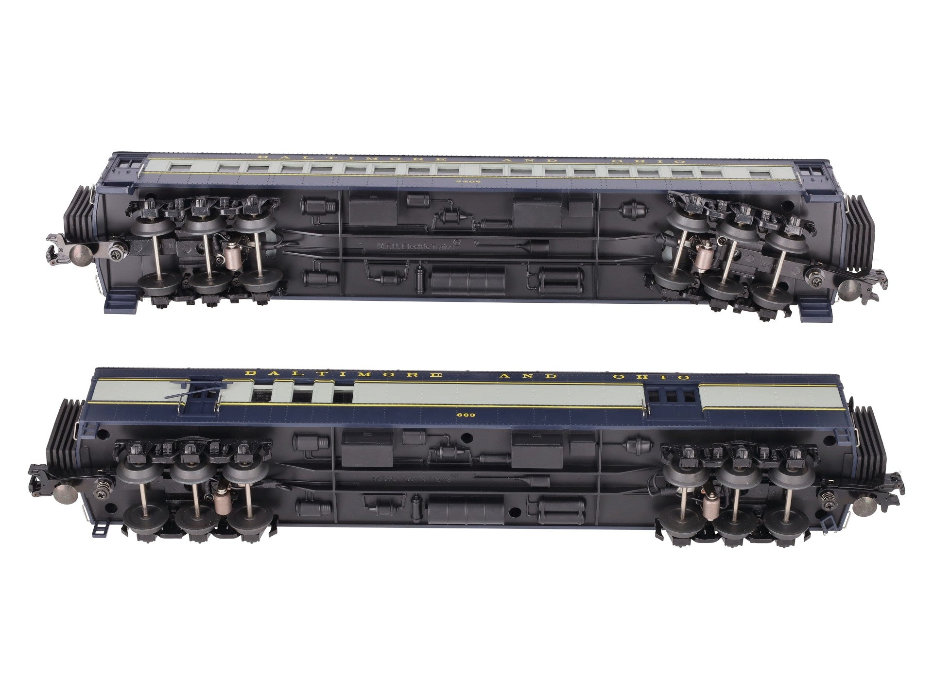 MTH 30-2707P O B&O Coach & Baggage Passenger Car Set LN/Box