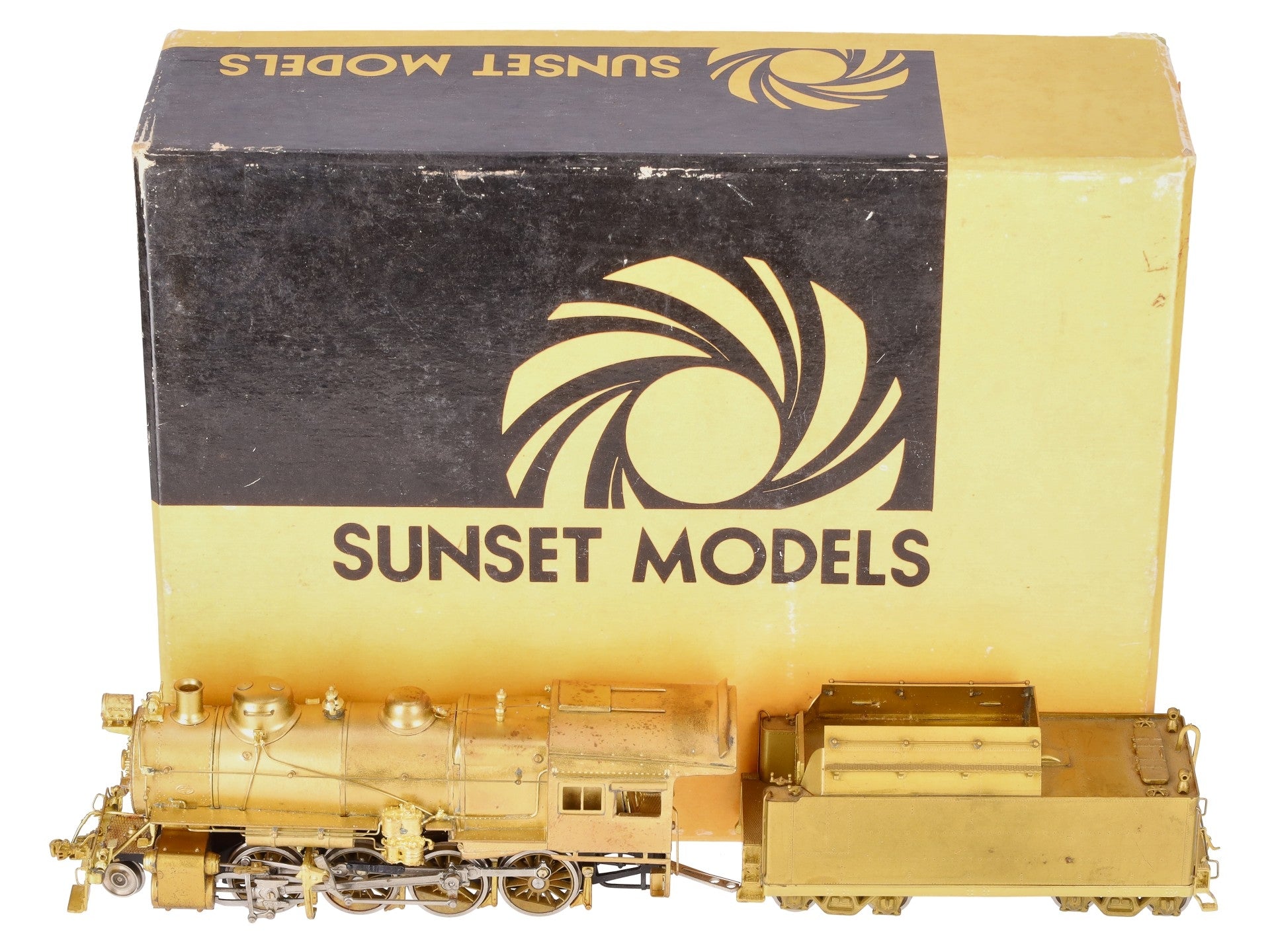 Sunset Models HO Brass PRR h-8 2-8-0 Steam Loco & Tender - unpainted VG/Box