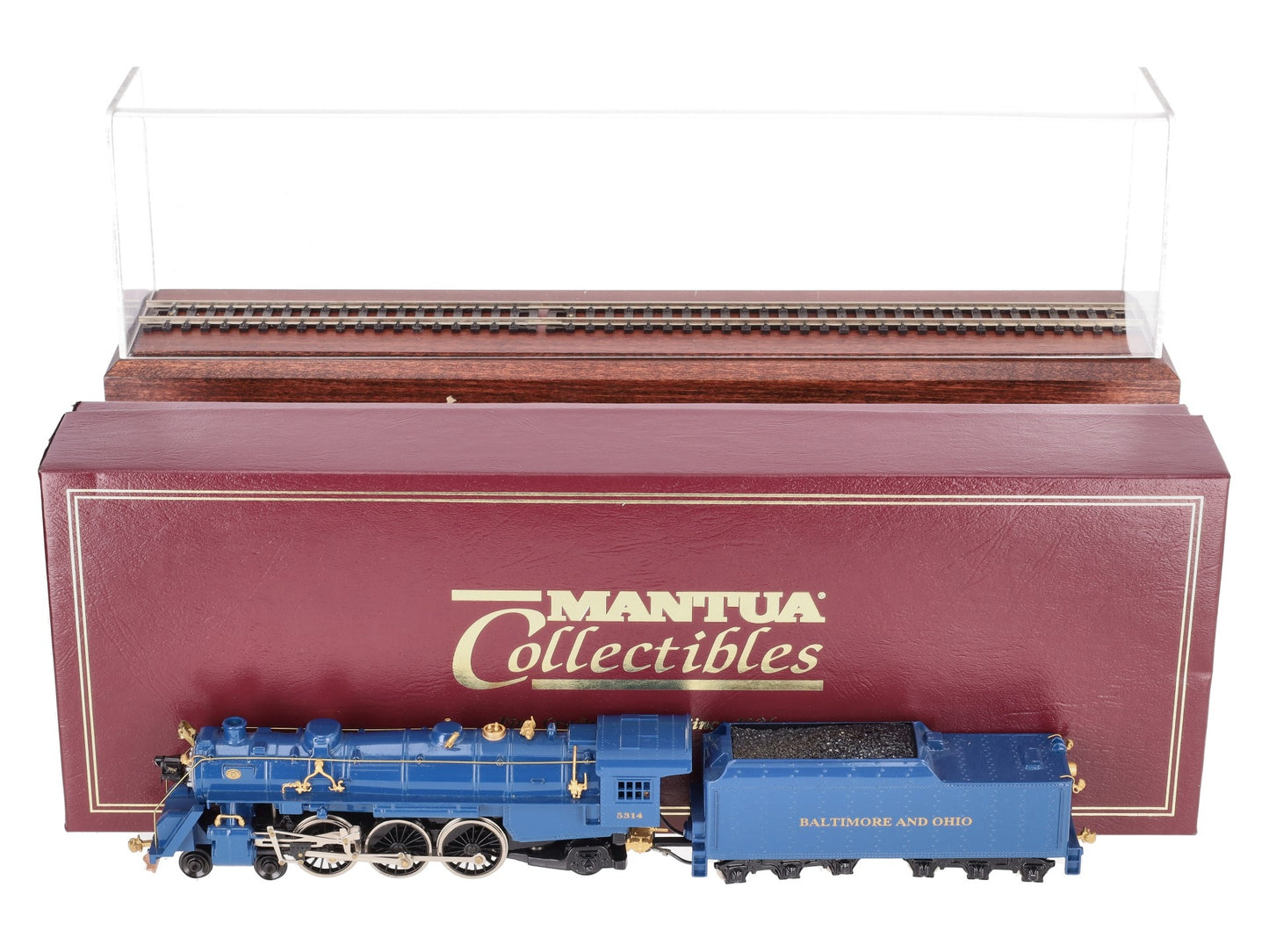 Mantua 35-0058 HO Baltimore & Ohio Royal Blue Locomotive #5314 w/Display Case EX/Box