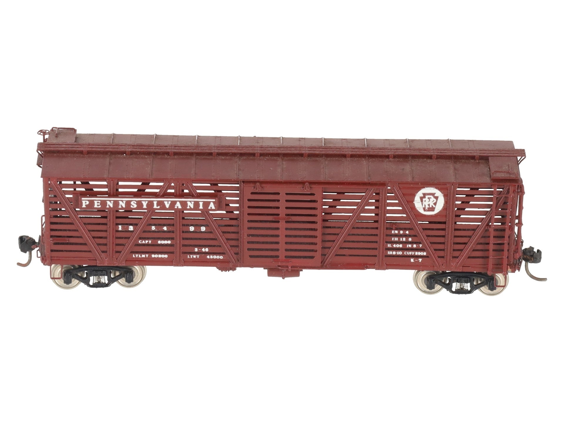 Precision Scale Company 15594 HO BRASS PRR K-7 Single Deck Stock Car - F/P EX/Box