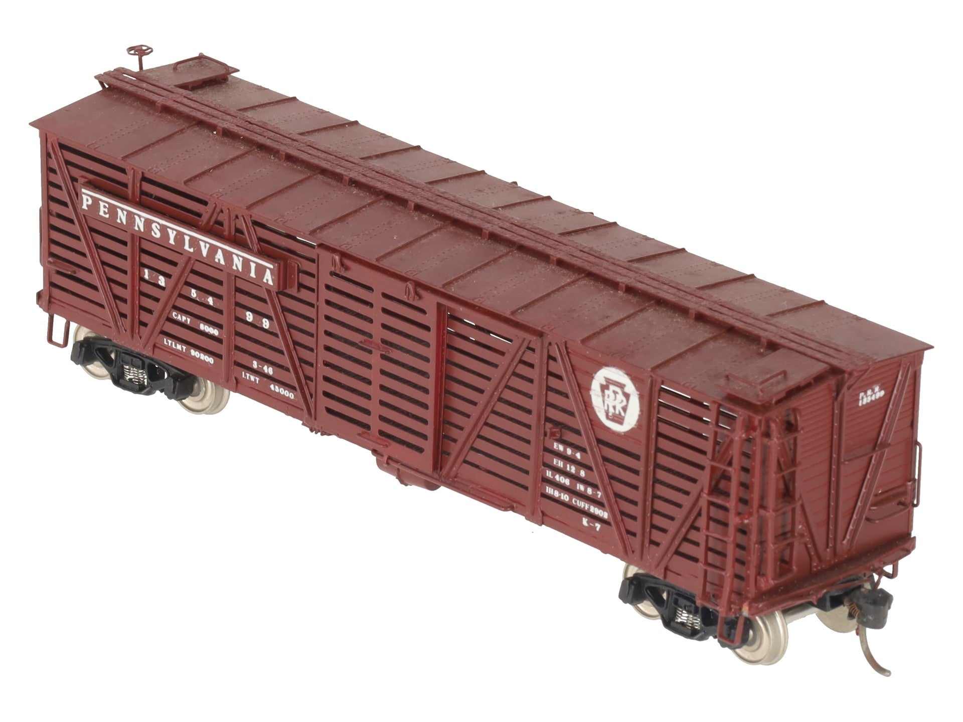 Precision Scale Company 15594 HO BRASS PRR K-7 Single Deck Stock Car - F/P EX/Box