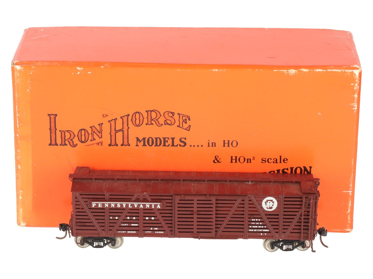 Precision Scale Company 15594 HO BRASS PRR K-7 Single Deck Stock Car - F/P EX/Box