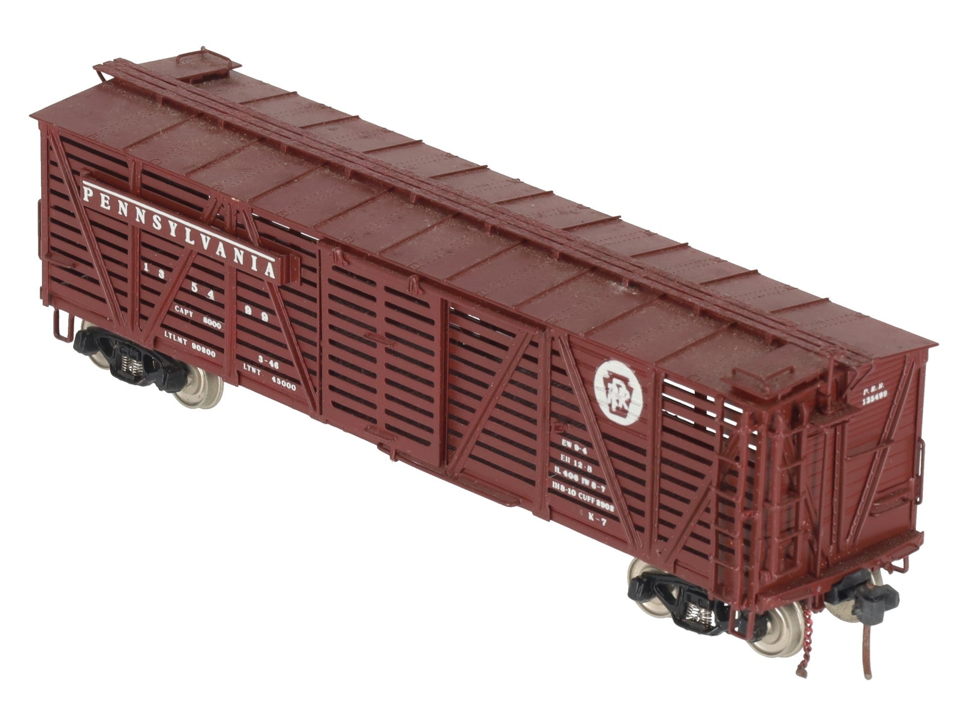 Precision Scale Company 15594 HO BRASS PRR K-7 Single Deck Stock Car - F/P EX/Box