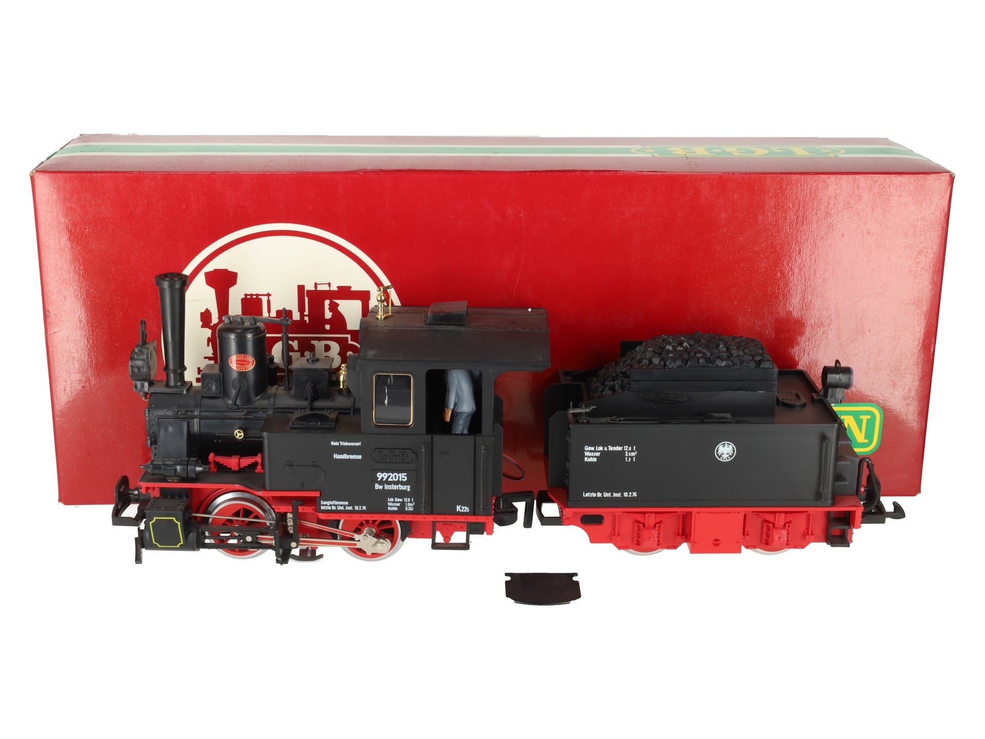 LGB 2015D G Insterburg Steam Locomotive & Tender #992015 EX/Box