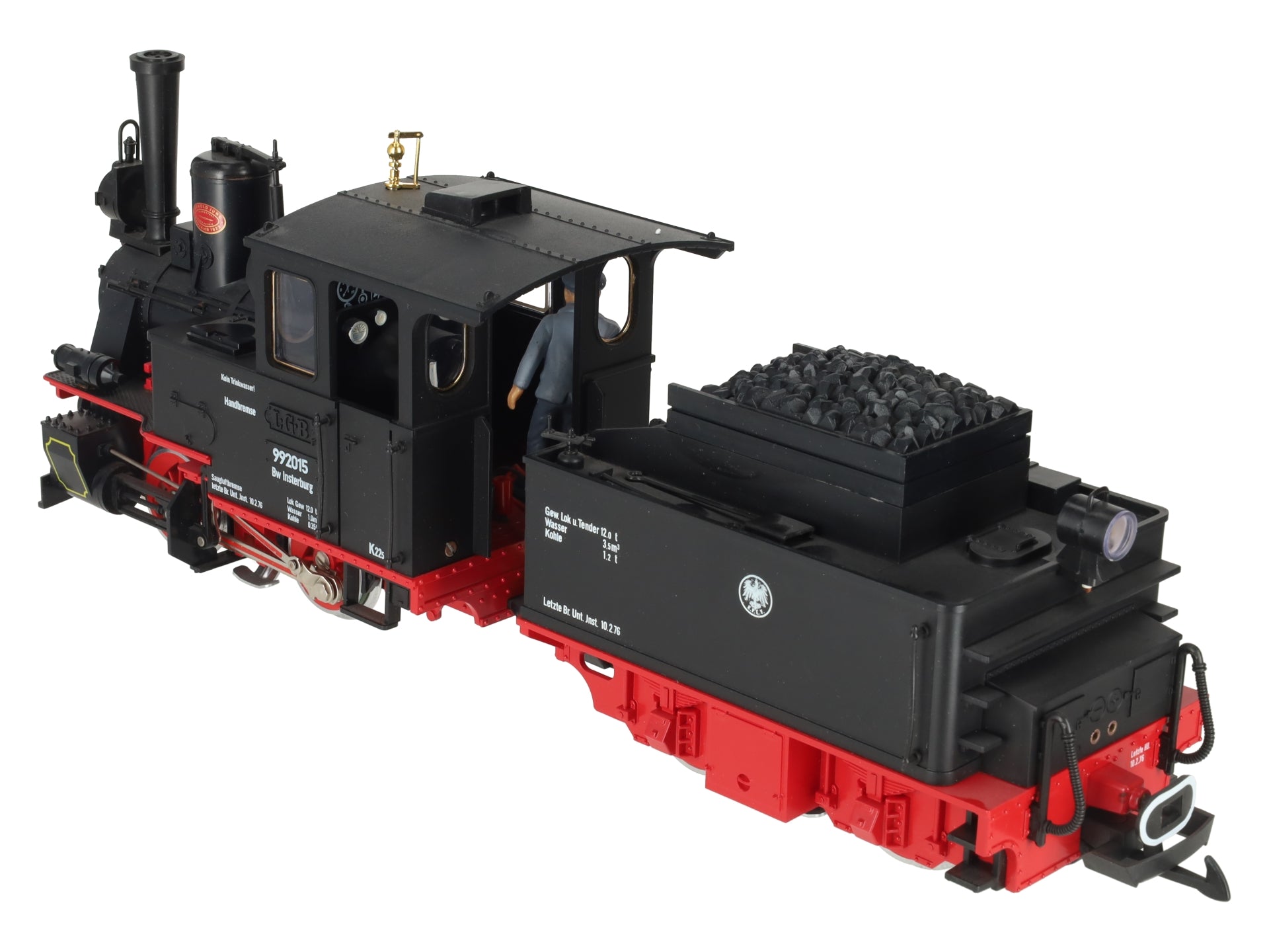 LGB 2015D G Insterburg Steam Locomotive & Tender #992015 EX/Box