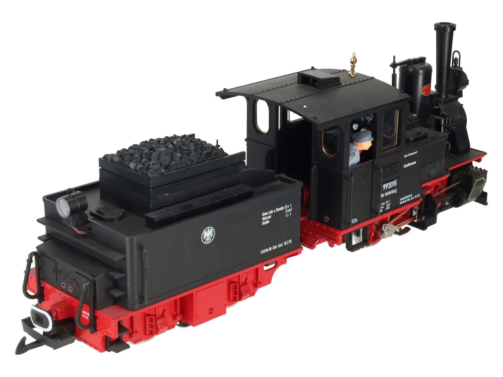 LGB 2015D G Insterburg Steam Locomotive & Tender #992015 EX/Box