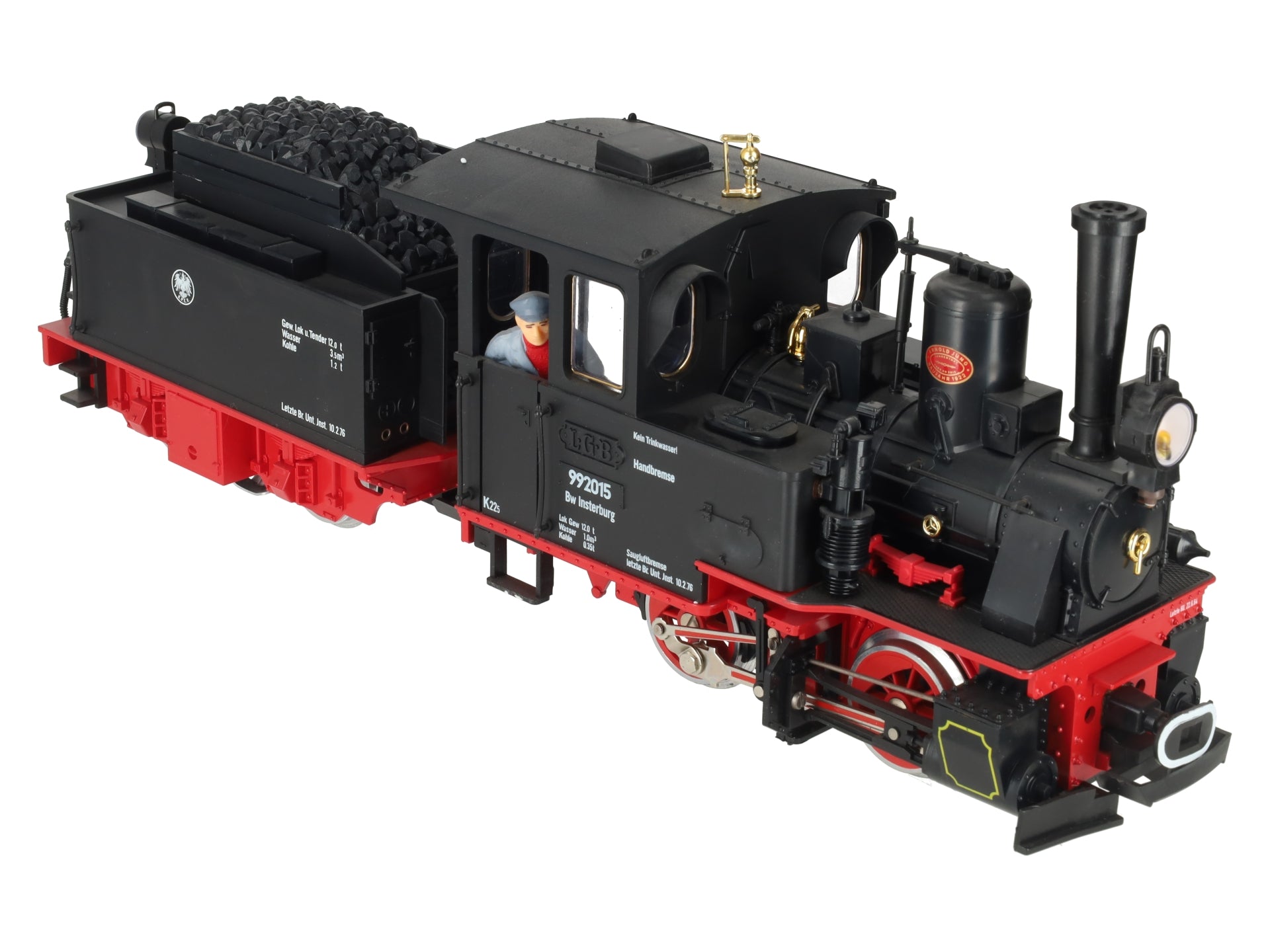 LGB 2015D G Insterburg Steam Locomotive & Tender #992015 EX/Box