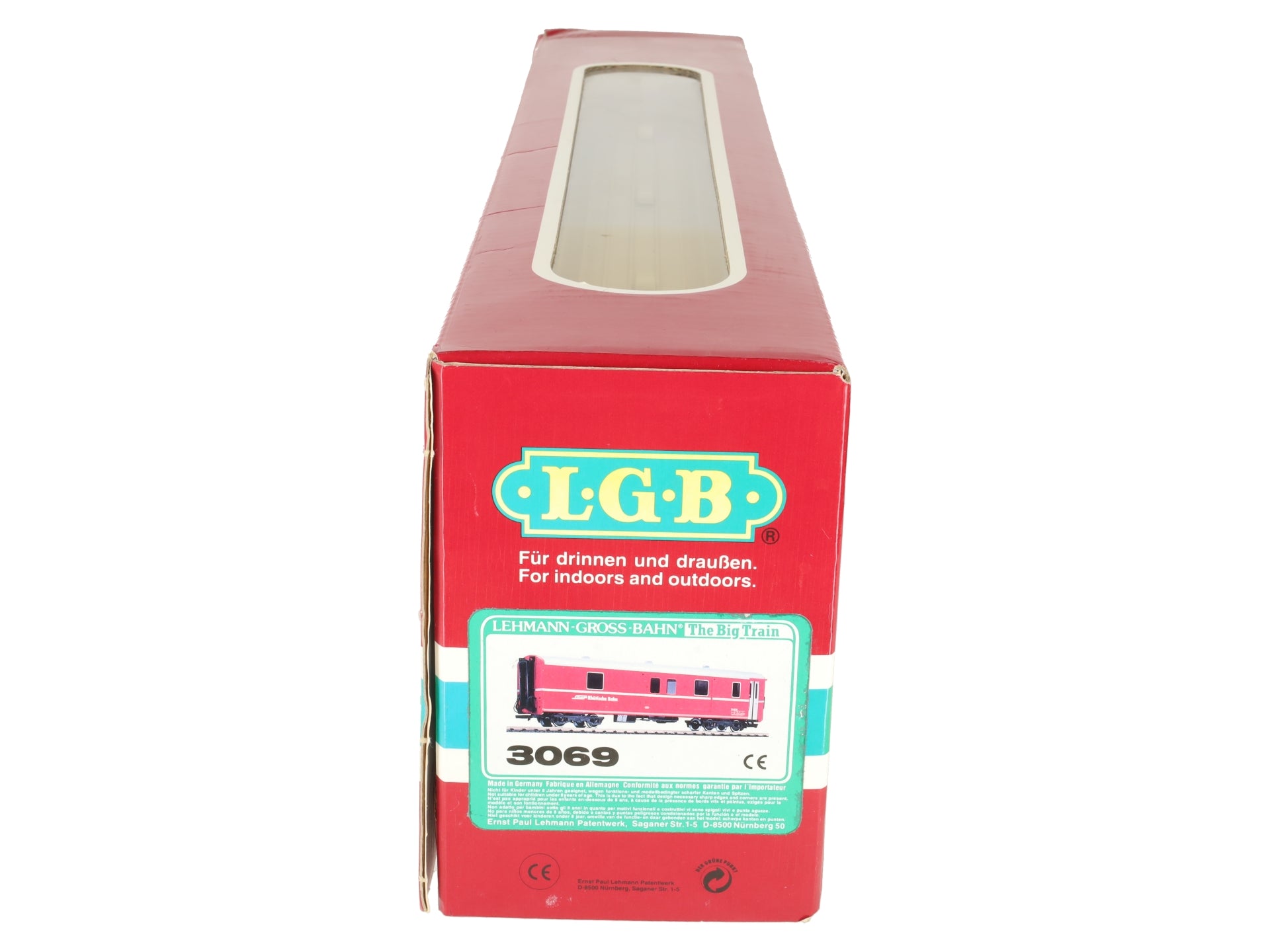 LGB 3069 G Scale RhB Red Baggage Car - Metal Wheels EX/Box