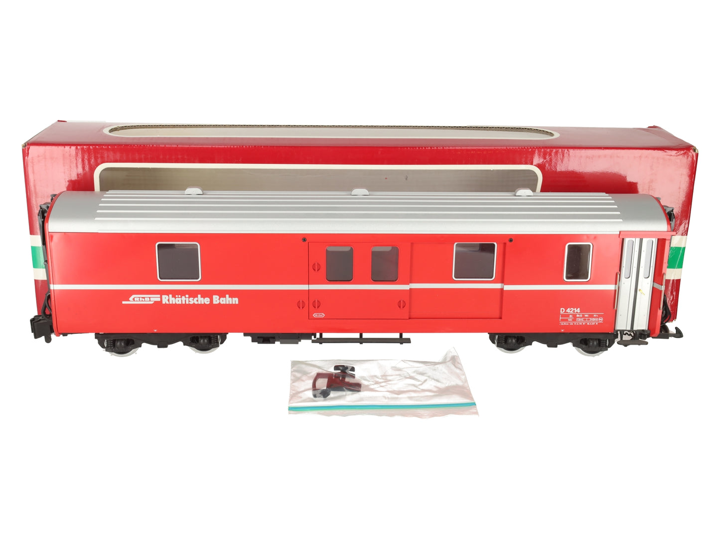 LGB 3069 G Scale RhB Red Baggage Car - Metal Wheels EX/Box